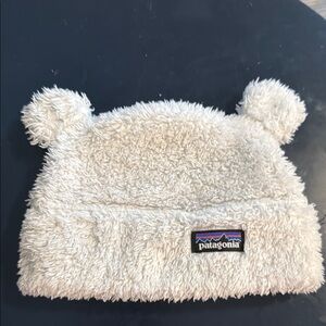 Patagonia Cream Fuzzy Bear Ear Beanie